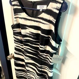 Kasper Desert Oasis Black/White Sheath Dress